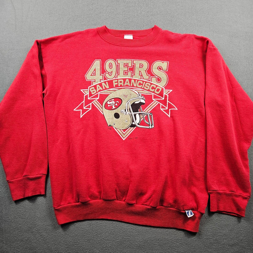LOGO 7 San Francisco 49ers Red Crewneck Sweatshirt